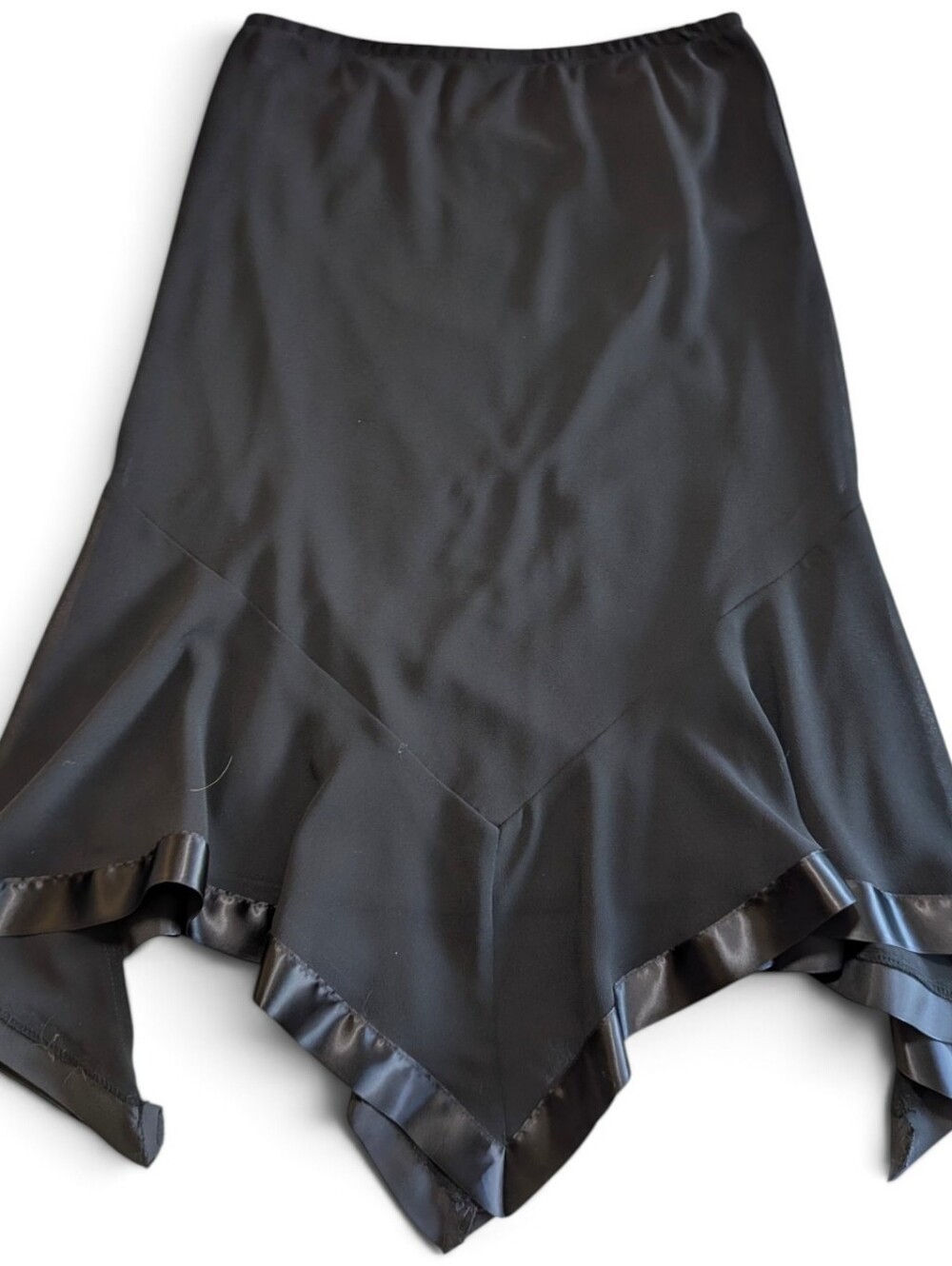 VTG 90s Another Thyme Satin Trim Handkerchief Midi Skirt 14